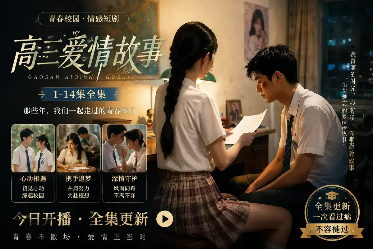 《AI 短剧高三爱情故事》高清完整版在线观看 - 林澈苏晚晴校园恋曲全集 - 初见心动误会虐心毕业告白 - 高三爱情故事中字无删减免费播放